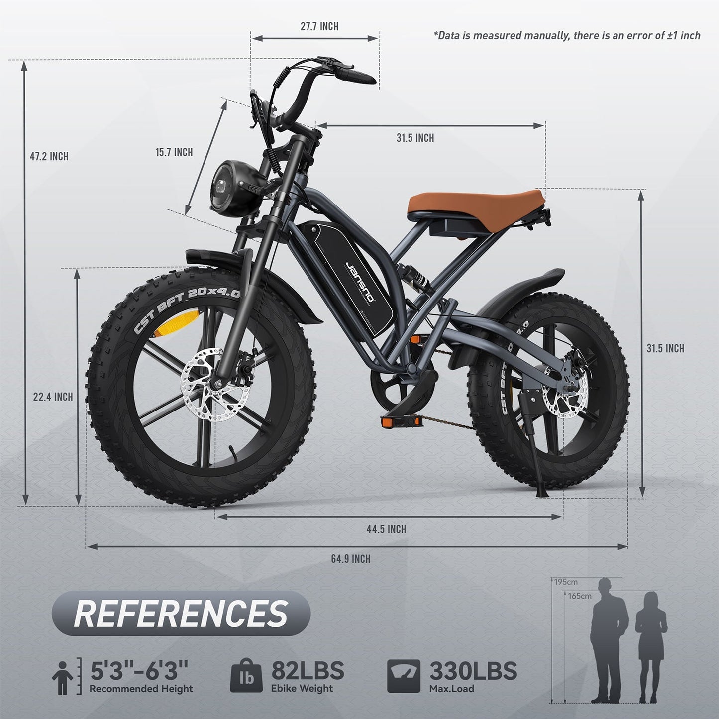 Jansno X50 Electric Bike ⚡️ 750W 🔋🔋 with two 48V 14Ah Removable Batteries